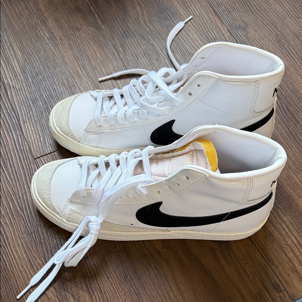 Nike White and Black High-Top Sneakers